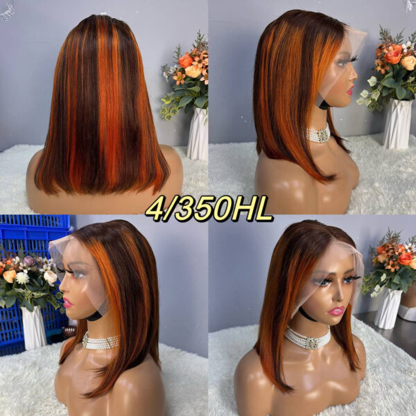 13x4 Straight Hair Colored BOB Lace Front Wig - Image 15